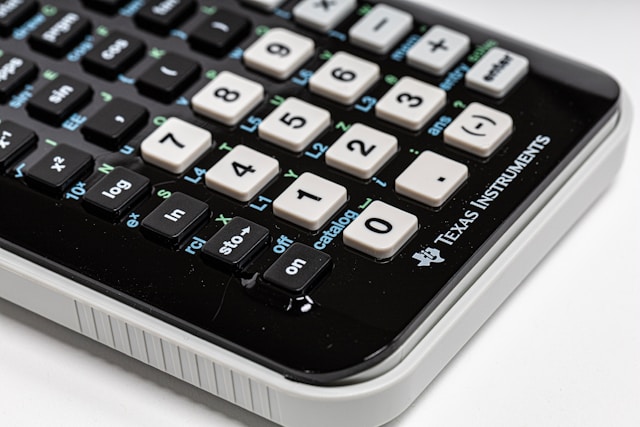 A calculator used to calculate commercial lease costs